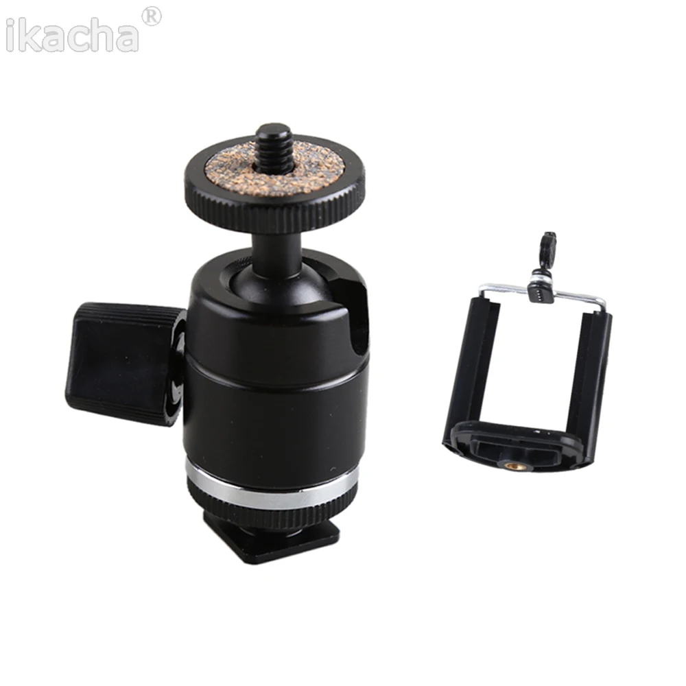

For Camera Tripod LED Light Flash Bracket Camera Holder Mount 1/4 Hot Shoe Adapter Cradle Ball Head with Phone Holder