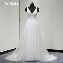 Boho Wedding Dresses Vestido De Noiva Real Photo V Neck A line Sexy Bohemia Beach ELS0001 Drop Ship Bridal Gown