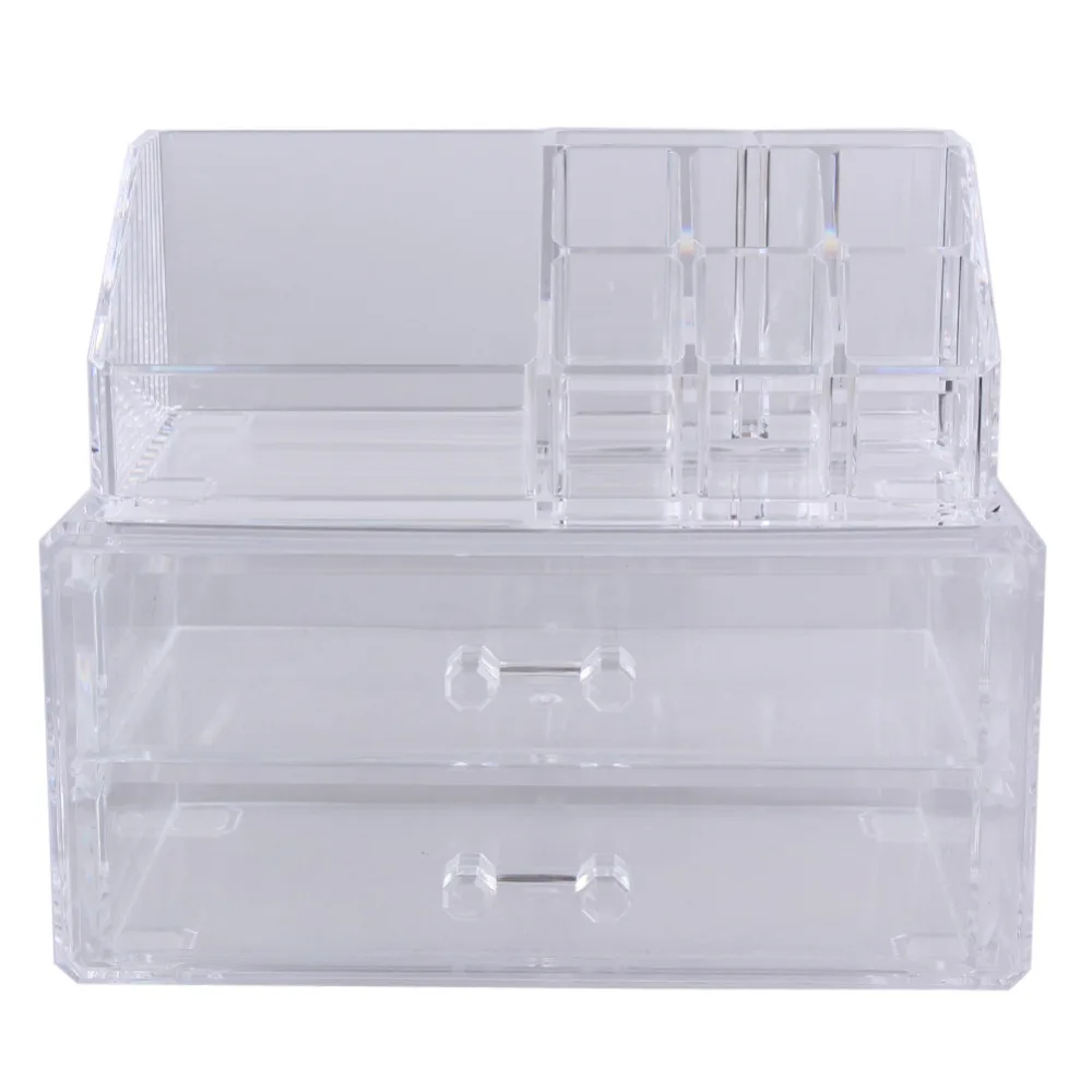 Портативный прозрачный органайзер для макияжа, коробка для хранения, акриловый Органайзер для макияжа, ящик для хранения косметики