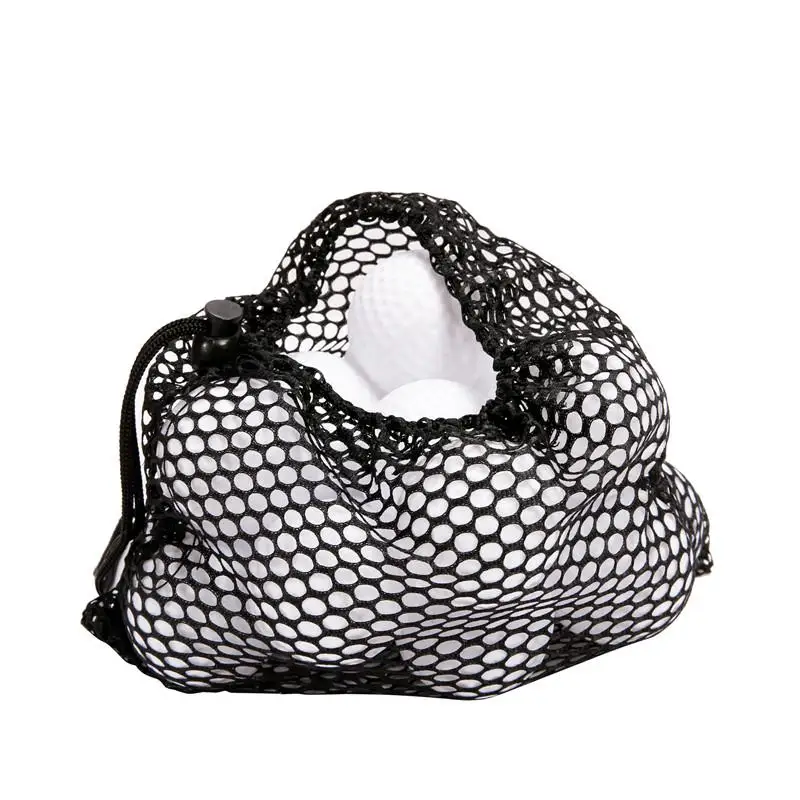 Black HobbyLane Sports Mesh Net Bag Nylon Golf Tennis 12/25/50 Ball Carrying Drawstring Pouch 1pcs Golf Bags Golf Accessories