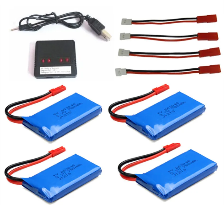 4x3 7 V 780mah батарея + 4in1 зарядное устройство для Wltoys V626 V636 V686 V686G V686J V686K 2.4Gh 4CH 6-осевой
