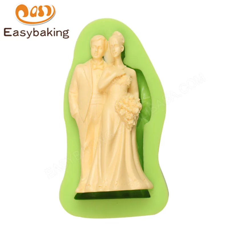 ES-1502 Bride and Bridegroom Silicone Molds for Fondant Cake Decorating