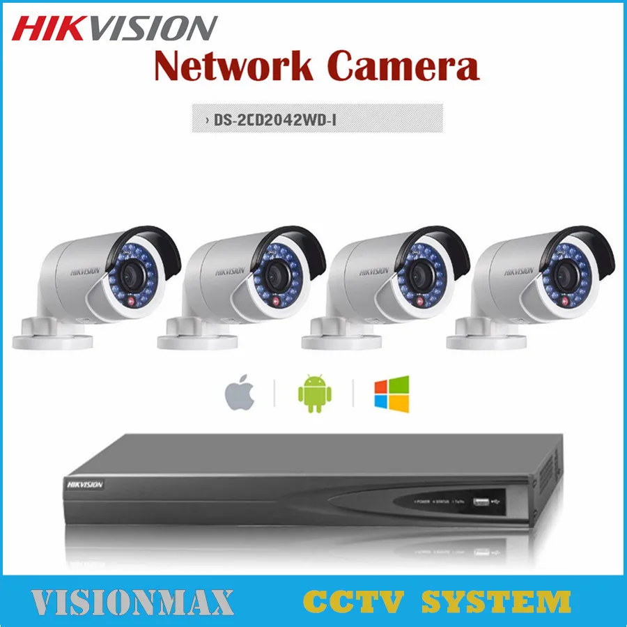 

Hikvision Security Surveillance System 4CH NVR 4MP IR IP POE Outdoor Camera DS-2CD2042WD-I 4 POE Support Alarm Audio CCTV Kit