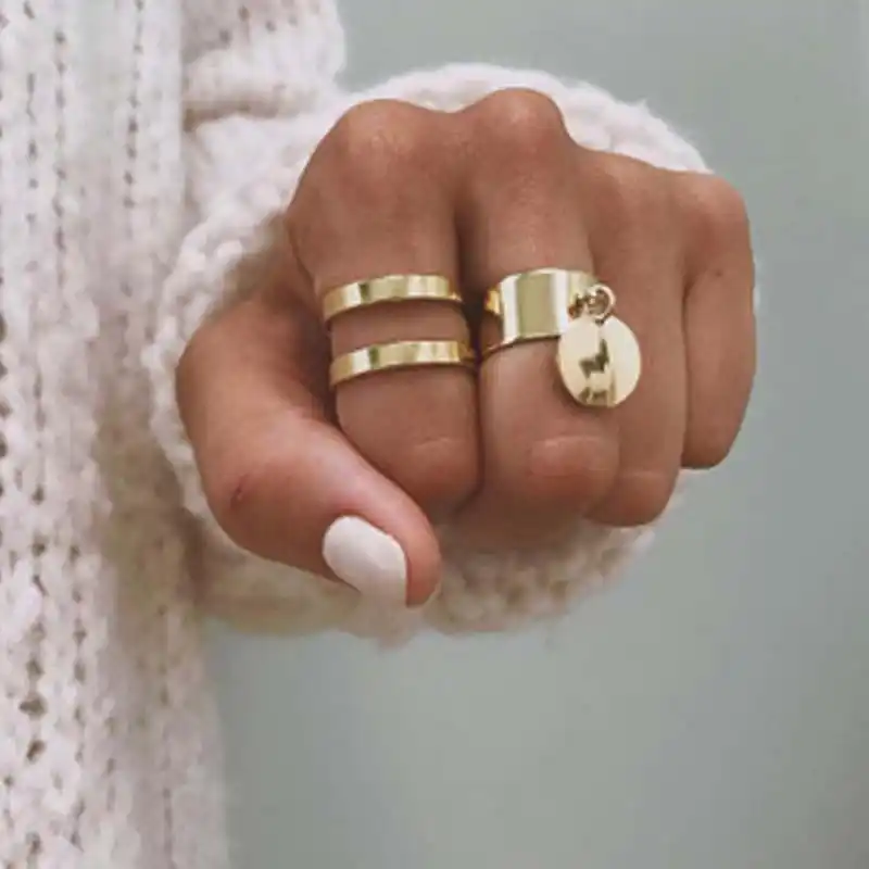 Hollow Silver Ring Geometric Ring Unusual Ring for Women Lightweight Big Ring Chunky Ring Boho Silver Ring Statement Ring