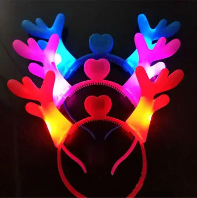 

Luminous Antlers Ears Hairpin LED Light-Up Headband Headdress Christmas Party