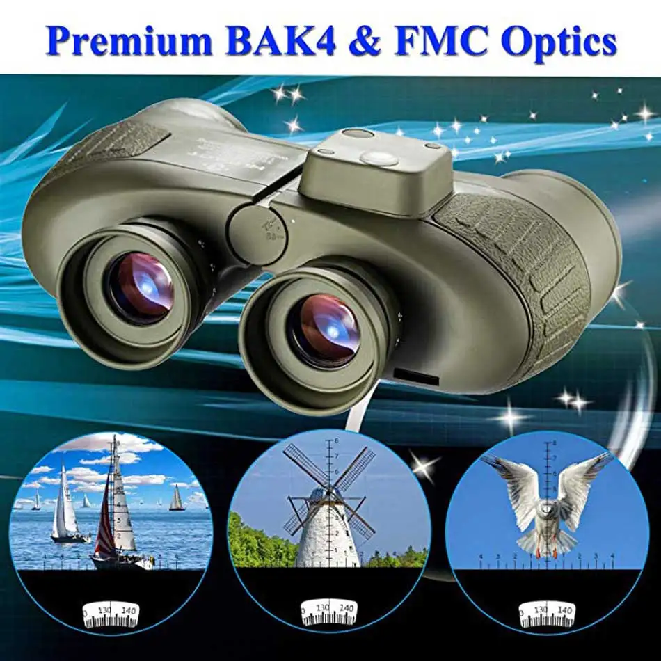 Nitrogênio à Prova Boshile Binóculos Telescópio Dwaterproof Água Grande Rangefinder Bússola Poderosa Profissional Militar Caça hd Marinha 10x50 14 High Quality Ferramenta