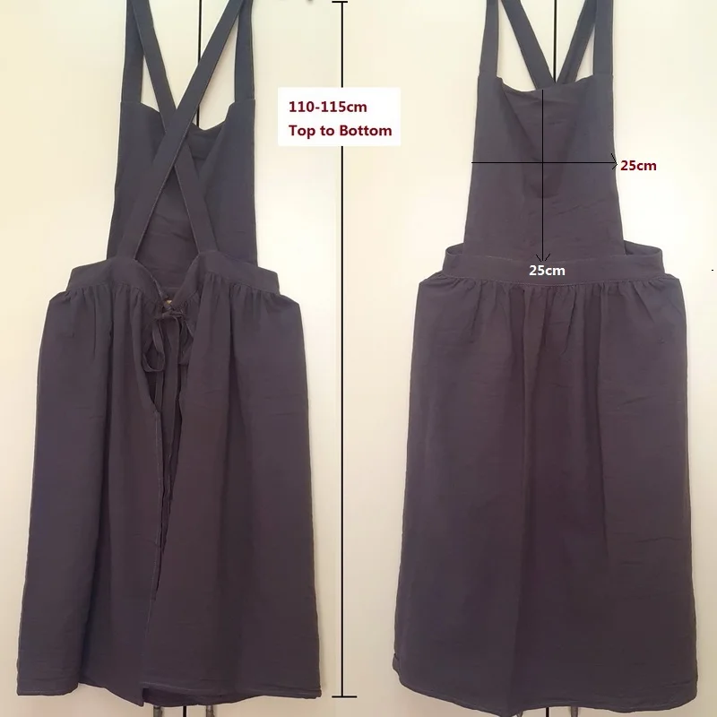 2017 New Aprons Simple Washed Cotton Uniform Unisex Adult Aprons for Woman Lady's Kitchen Cooking Gardening Coffee Shop