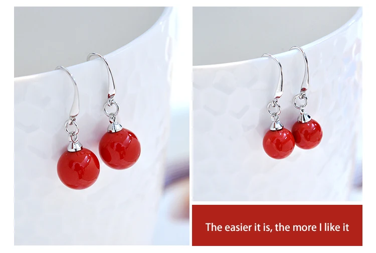 Silver hook pearl drop earrings 14