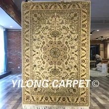 Yilong 4'x6' ручной работы Шелковый персидский шерстяной ковер Медальон Украшение дома классические шерстяные шелковые ковры(WY2077S4x6