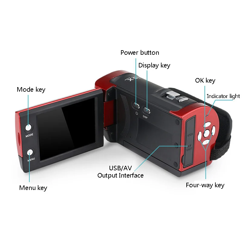 Высокое качество 2,7 дюймов Вращающийся TFT-LCD экран Видеокамера DV видеокамера распознавание лица DVR фотосъемка для домашнего путешествия