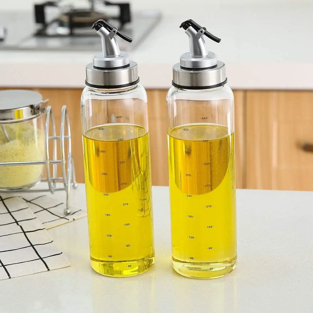 Olive Oil And Vinegar Dispenser With Drip Free Spouts Oil And Vinegar