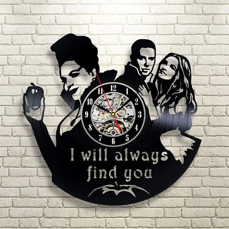 

Digital Wall Clock Modern Design Once Upon A Time LED Clocks Seven Colors Change Vinyl Record Wall Watch Art Home Decor 12 inch