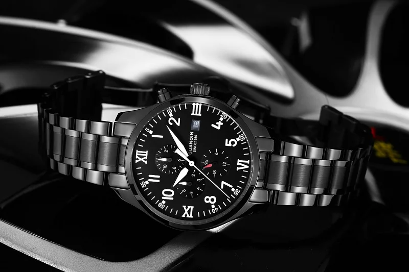 GUANQIN Mechanical Watch Men Black Luxury Brand Watch Sport Waterproof Luminou Automatic Watch 2017 Chinese Wrist Watch (7)