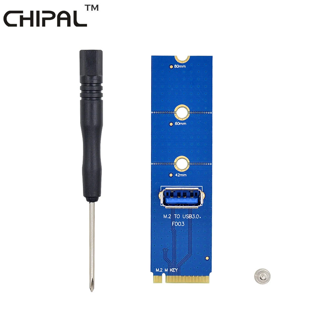 CHIPAL 10 шт. 2017 Горячая NGFF M.2 к USB 3 0 карта передачи M2 M ключ адаптер для PCI E переходная