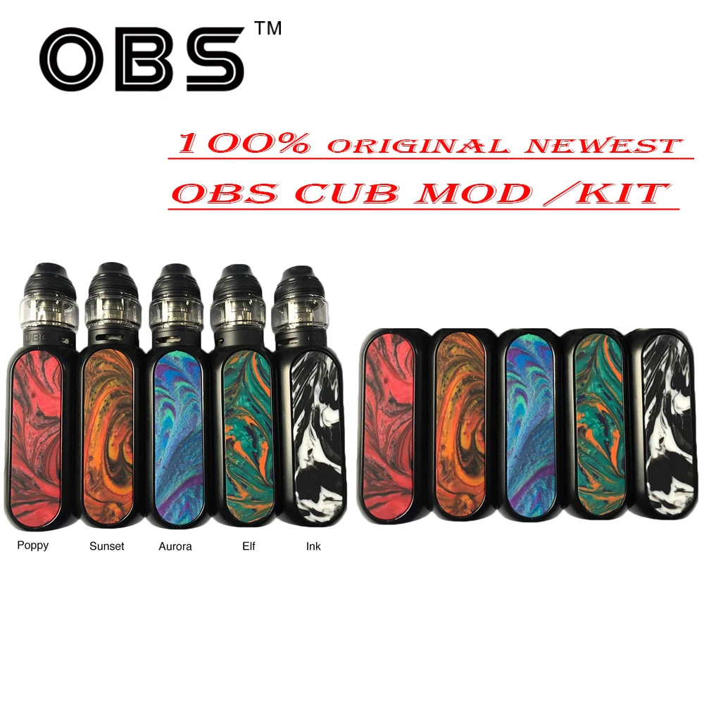 

Newest Original OBS Cube VW Kit With OBS Cube MOD & 4ml Mesh Tank 3000mAh Built In Battery Huge Clouds / Power Ecig Vape Kit