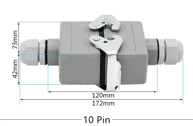 aviação do conector do retângulo HDC-HE-4 4 6 10 16 24 pinos