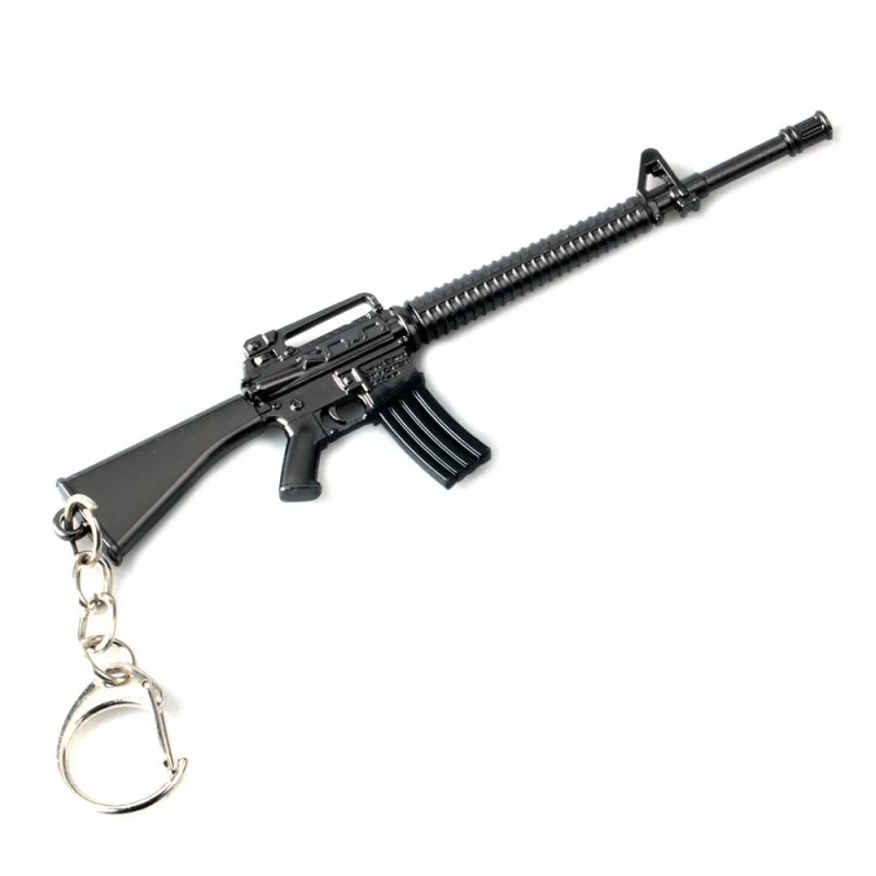 PUBG game weapon keychain styling AWM 98K M416 gun pendant men key ring hook car key chain for honda mazda volvo BMW accessories - Название цвета: M16A4