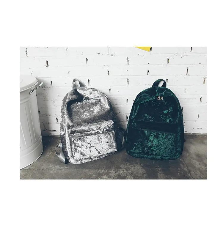 Вместительная сумка для девочек-подростков, женский рюкзак, школьная сумка для хранения, Mochila, модный бархатный женский рюкзак M22