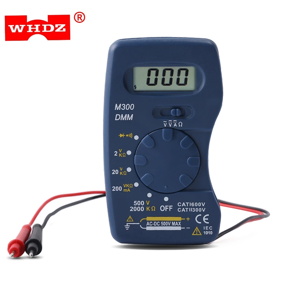 WHDZ M300 Mini Digital Multimeter Pocket DMM AC/DC Current Voltage