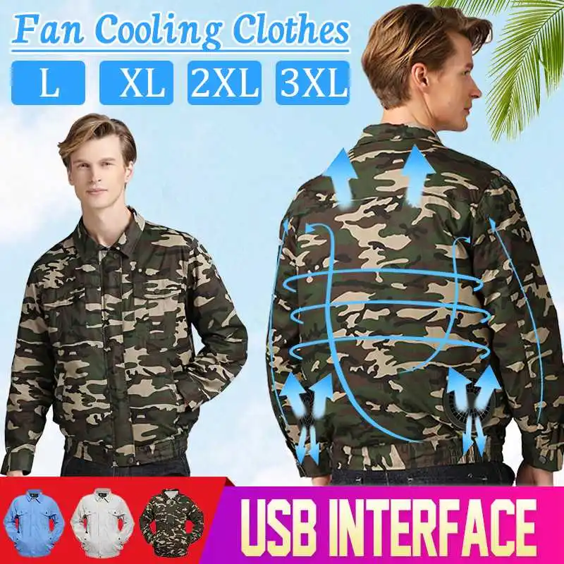 

New Safety Air Conditioning Wind Jacket Fan Suit 2-in1 USB Line Summer Heatstroke Cooling Fan Service Agriculture Busy Workwear