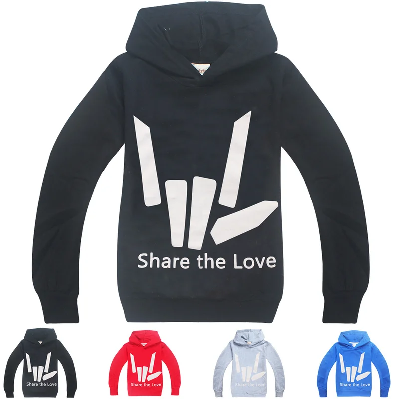 

Share The Love Logo Inspired Kids Hoodies Boys Long Sleeve T-shirts 2019 Christmas Tshirt for Girls Children top tee Sweatshirt