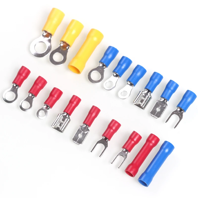 

300Pcs Crimp Terminals Butt Electrical Wire Insulated Spade Terminals Butt Connectors Red Yellow Blue Assorted Terminales Set