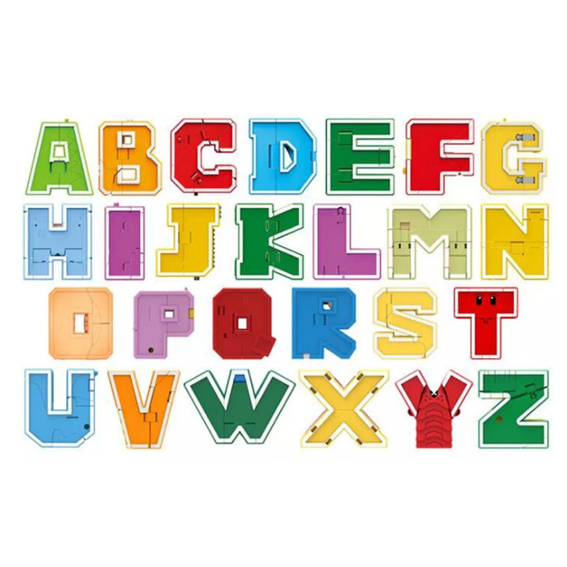 26pcs English Letter Robots figures Deformation Alphabet Transformation ...