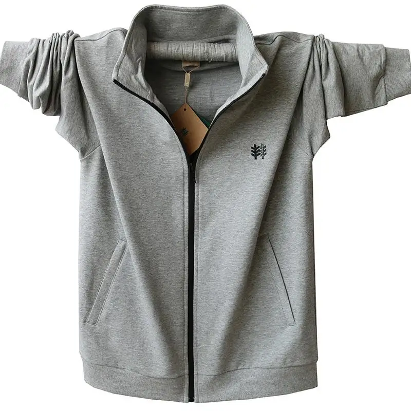 

Casual Sport Jacket Men Stand Collar Autumn Spring Jackets Coat Loose Plus size Simple Solid color Baseball Track Tops Clothes