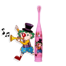 Новая электрическая зубная щетка с рисунком мультяшного клоуна, мягкая двухсторонняя зубная насадка для зубной щетки, Глубокая чистка для детей