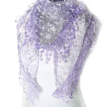 Кружевной женский шарф с кисточками, сплошной цвет, хиджаб, шарф, Цветочный платок, для женщин, новинка, женские шарфы, bufanda mujer# H20