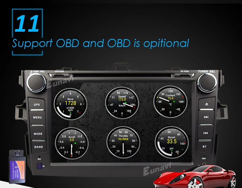 Flash Deal Octa core 2 din Android 8.1 car dvd radio player stereo gps for Toyota Corolla 2007 2008 2009 2010 2011 2G RAM capacitive screen 18