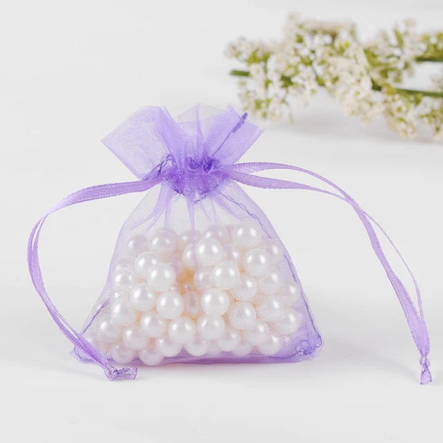 Party Favor Bags 9x12cm Light Purple Organza Jewelry Sheer Party Favor Bags 9x12cm Light Purple Organza Jewelry Sheer Pouch Drawstring Custom Logo