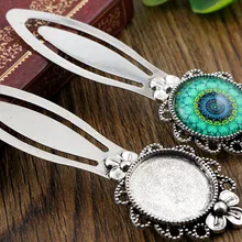 Новая мода 2 шт 20 мм Внутренний размер античное серебро простой стиль ручной работы Закладка кабошон базовая Камея Установка(H1-12