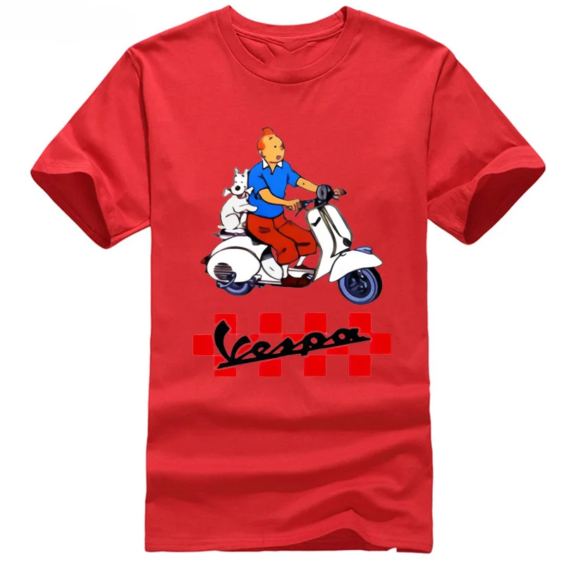 TINTIN VESPA футболка с рисунком новая мужская Sze S до 3XL|Футболки| |