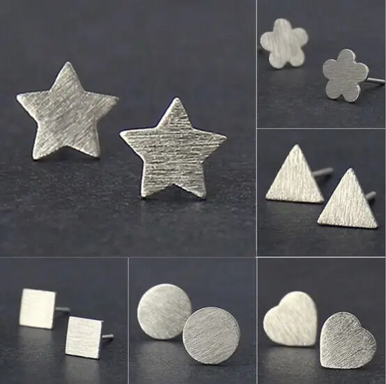 

Free Shipping 7 Styles Choice New Arrival Top Quality 925 Sterling Silver Mini Cute Ear Hook Stud Earrings Jewelry