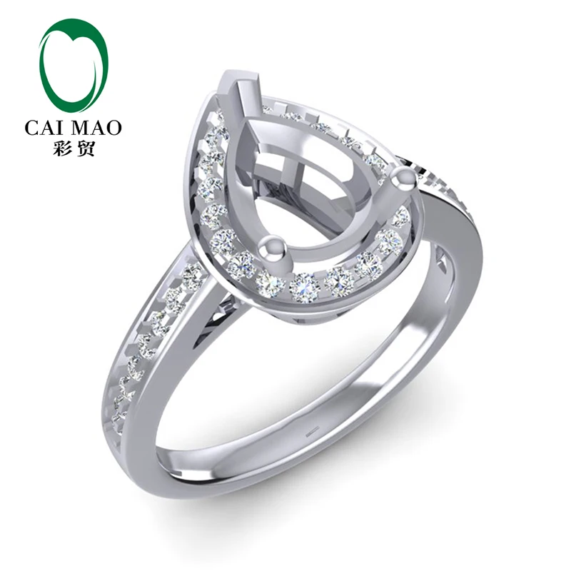 

Caimao 6.5x8.5mm Pear Cut 14k White Gold 0.22ct Natural Full Cut Diamond Ring Prong FOB Reference