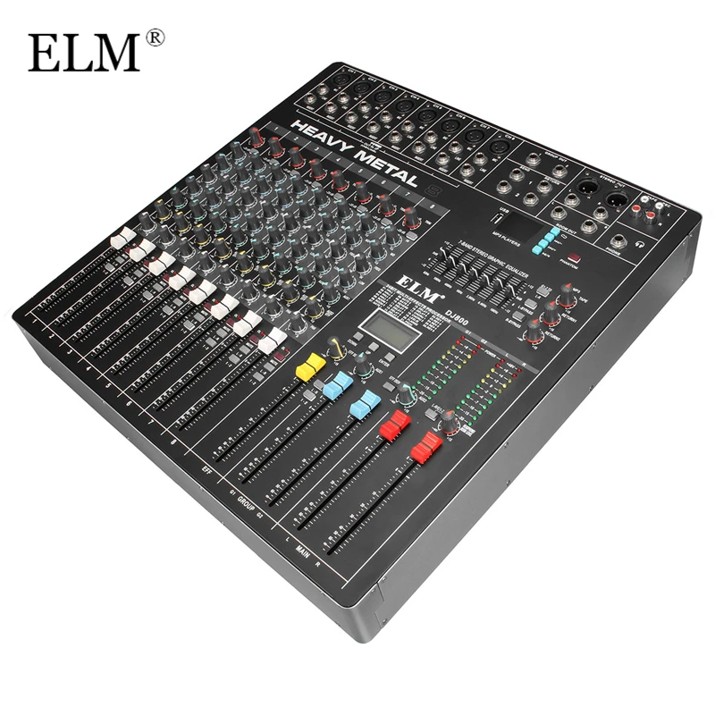

ELM Professional Audio DJ Mixing Console 8 Channels DJ Audio Karaoke Sound Mixer WIth USB DSP Digital Effects Processors