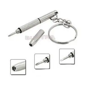 

Multifunction Eyeglass Screwdriver Practical 3in1 Screwdriver Sunglass Watch Repair Kit with Keychain Hand Tools