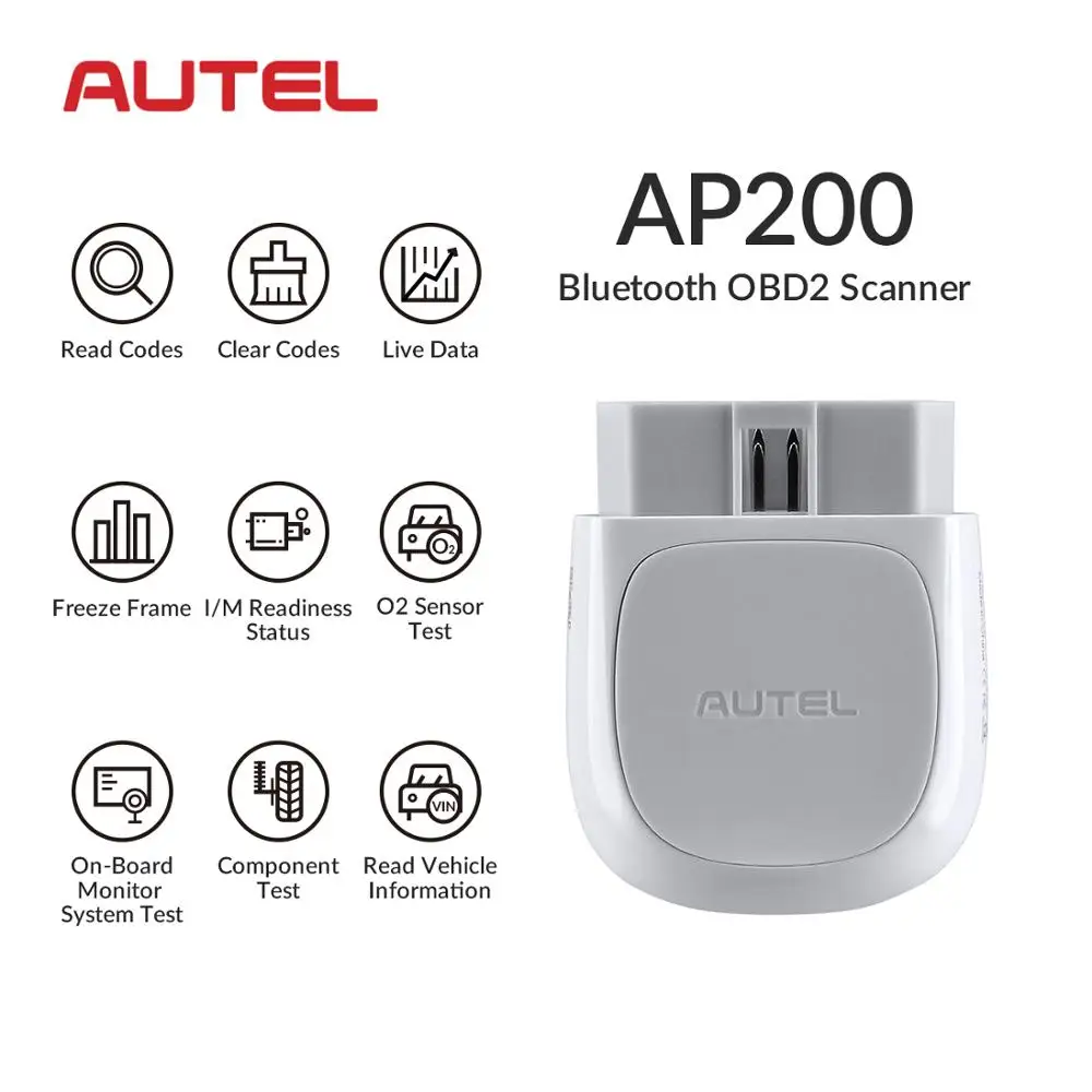 

Autel AP200 Bluetooth OBD2 Scanner Code Reader with Full Systems Diagnoses AutoVIN TPMS IMMO Service for Family DIYers PK MX808