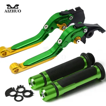 

Motorcycle Brake Clutch Lever Adjustable+Handle Grips For KAWASAKI NINJA 650R ER6F ER6N ER 6F 6N NINJA650R 2006 2007 2008
