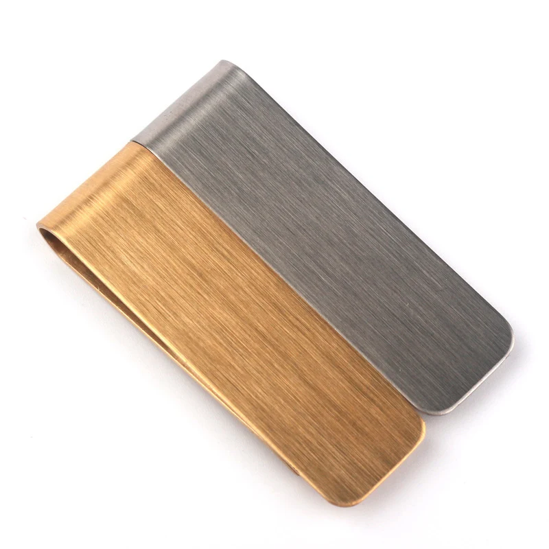 Fashion Metallic Money Clip Wallet Men Simple Gold Silver Dollar Cash Clamp Holder Wallet Man Gift