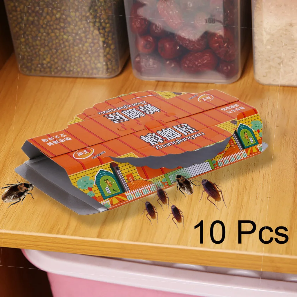 10 шт. устройство для ловли тараканов устройство для уничтожения тараканов дом приманка липкая доска ловушки нетоксичные супер липкие ловушки стикер
