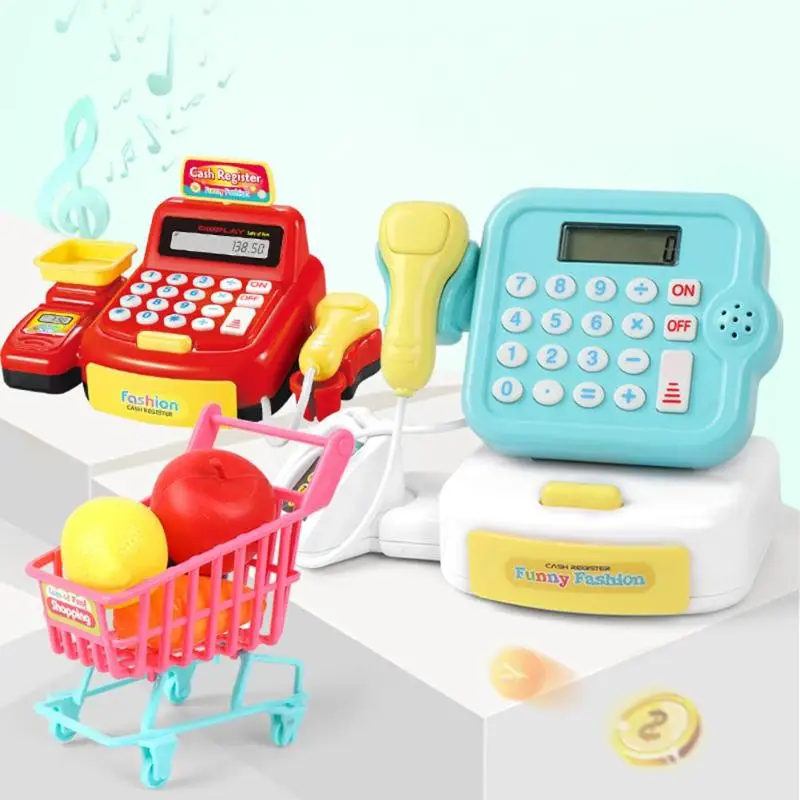 

19pcs/set Mini Supermarket Checkout Counter Role Play Cashier Cash Register