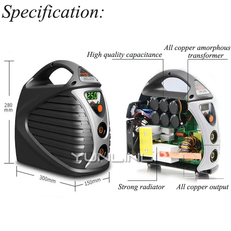 Полностью автоматический бытовой небольшой медный сварочный аппарат с двойным напряжением постоянного тока ZX7-250S