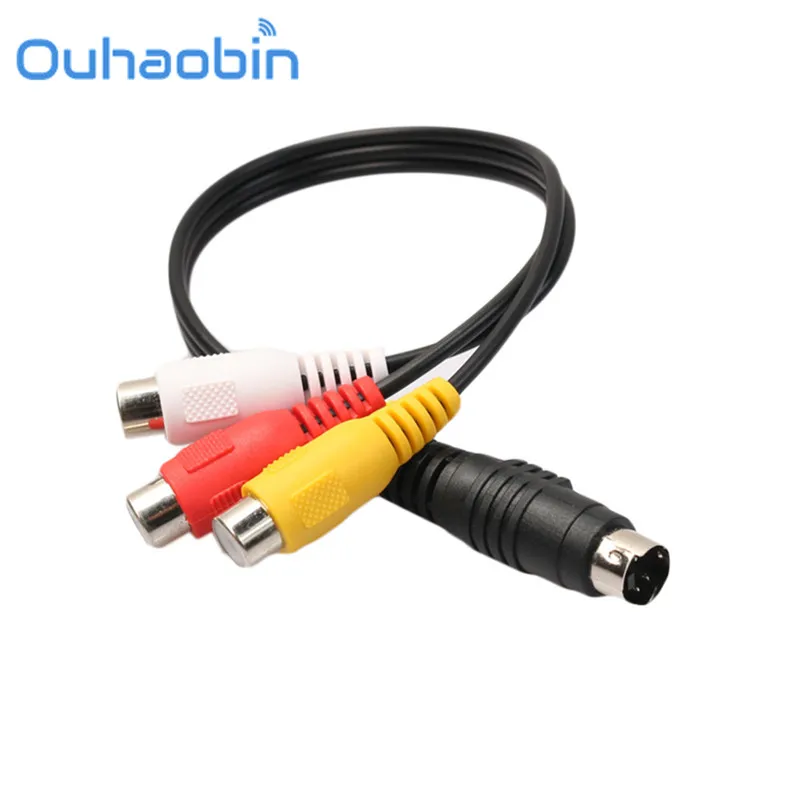 Ouhaobin 3.5mm AUX To RCA Component Green Blue Red YPbPr RCA Adapter