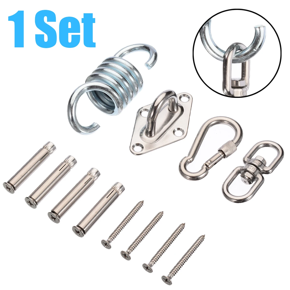 

6 Pcs Hanging Chair Hardware Hammock Hook Metal Suspension Swing Hook Kit Garden Swing Kit Chair Hand Tool Set
