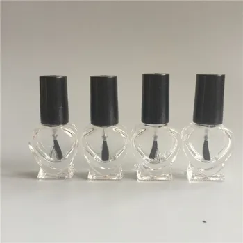 

2pcs/lot 5ml Empty Nail Polish Heart Shape Bottle &Small Brush Nail Art Container Glass Nail Oil Bottles