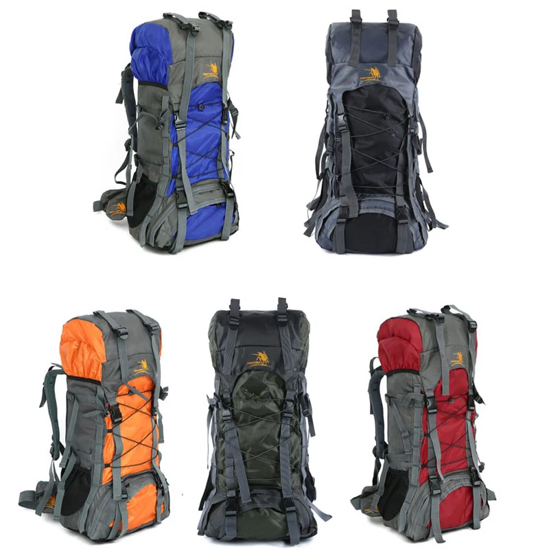 Популярный Стиль Водонепроницаемый Открытый Спорт Туризм Кемпинг путешествия рюкзак сумка 60л 5 цветов на выбор черный, синий, зеленый, оранжевый, красный