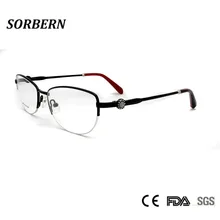 SORBERN дизайнерские очки Женская оправа Для женщин очки рамки роскошный алмаз очки-половинки в оправе, прижимная планка oculos de grau feminino