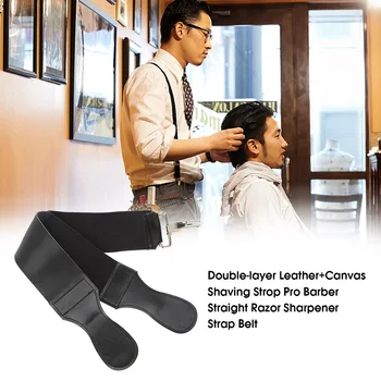 

Double-layer Leather+Canvas Shaving Strop Pro Barber Straight Razor Sharpener Strap Belt Necessary Shaving Strap Tool